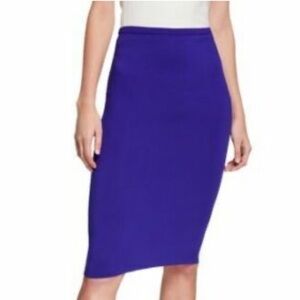 Diane Von Furstenberg Klein Blue Knit Body Con Pencil Skirt